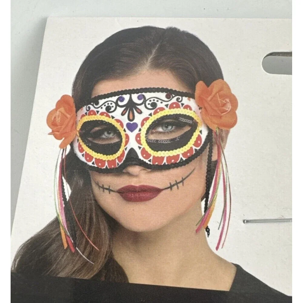 Fiesta De La Muerte Mask‎ Colorful Sequins Elastic Costume New Day of the Dead